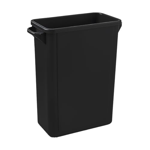 Image of 16 Gallon Slim Rectangular Garbage Can - Black