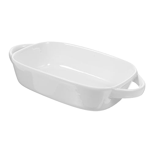 LABRIMP Teglia in Ceramica Teglia da Forno da Cucina Contenitore in Ceramica per Alimenti Piatto Decorativo Stoviglie da Cucina per Forno Microonde con Design Doppia Maniglia