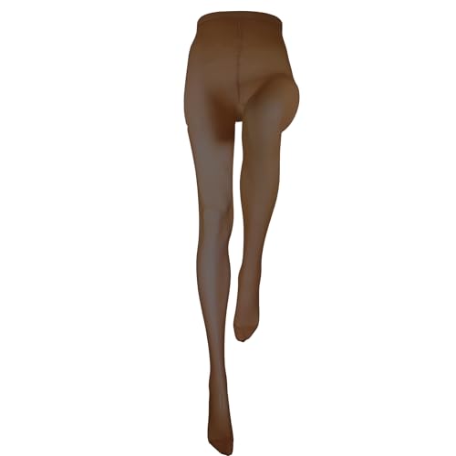 Image of Truform 15-20 mmHg Compression Pantyhose, Sheer 20 Denier Women's Shaping Tights, Espresso, Petite