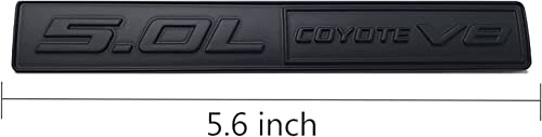 Image of 2X 5.0L Coyote Emblems, 3D Trim Fender Hook Trunk Badge Decals Stickers (Matte Black)