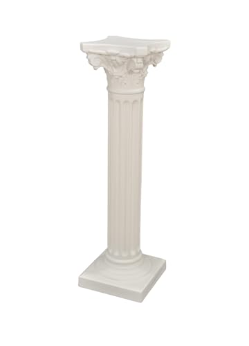 Cinar Colonne décorative de style corinthien, hauteur 100 cm, largeur 30 cm, couleur blanche