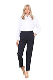 Ladies Trouser Half Elasticated Bi Stretch Waist Inside Leg 25 Inches (Short) Work Office Everyday Wear Pants (UK, Numeric, 18, Regular, Short, Black)