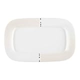 Color: beige/negro. Seltmann 001.503862 Savoy - Plato cuadrado de porcelana (2 unidades, 23,2 cm de largo, 14 cm de ancho, 2,3 cm de altura), color beige y negro