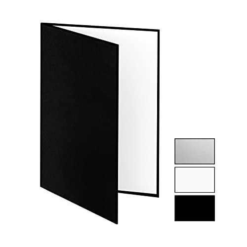 Meking 12" x 8" Light Reflector, 3 in 1 Photography Reflector Cardboard, Folding Light Diffuser Board for Food and Product Photography Lighting- Black, Silver and White by Meking - Used condition - US$7.15