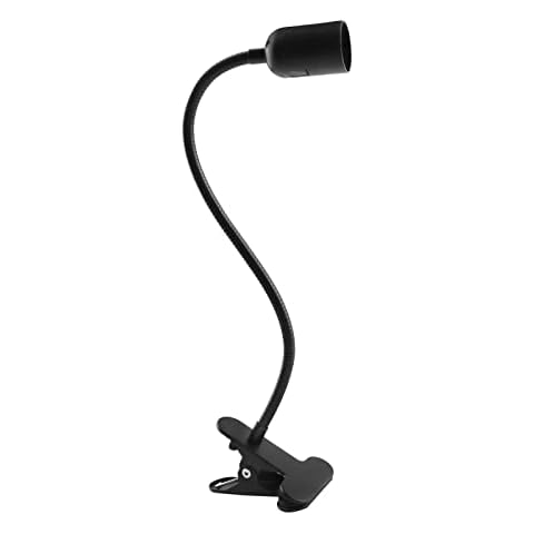 Douille E27 avec Pince, Câble avec Interrupteur ON/OFF et Prise Européenne, Douille E27 avec Clip col de Cygne 360° Ajustable Cover