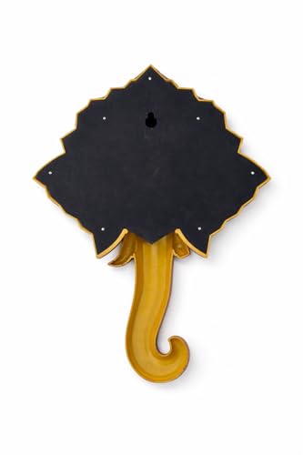 Image of REMANENCE Lord Ganesha Wall Hanging Sculpture | HIPS Plastic Wood Finish Ganesh Wall Sculpture | Wall Mount Decorative Idol for Home, Office, Temple Decor (20 x 15 x 5 Inch)