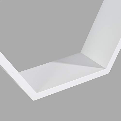 Ahdecor Wall Mounted Hexagon Floating Shelves, Wooden Wall Organizer Hanging Shelf For Home Decor, Set Of 3, White #TOP5