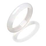 ZHOU LIU FU Bangle Bracelets White Chalcedony Round Bracelets Natural Gemstone Lucky Accessory Gift with Certificate Dainty Jewelry for Women Her Mom Anniversary Birthday