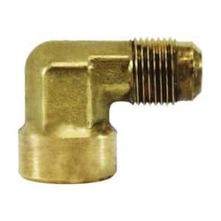 10500 SAE 45-deg Flared 90-deg Elbow, 1/4-in Male Flared x 1/4-in Female Flared, Brass (2 Pack)