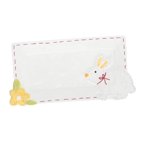 Cabilock 1Pc Rabbit Dish Cute Bunny Plate for Ceramic Food Serving Plate for Home and Parties for Steak Sushi and Desserts