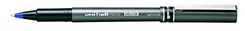 Caneta Rollerbal Deluxe UB 155 Micro 0.5mm, Uni-Ball, Caixa com 6 unidades (3 Azul, 2 Preta e 1 Verm