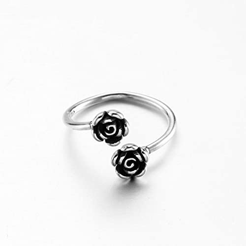 Anneau réglable pour les femmes flore rétro S925 bague ajustable femme fashion