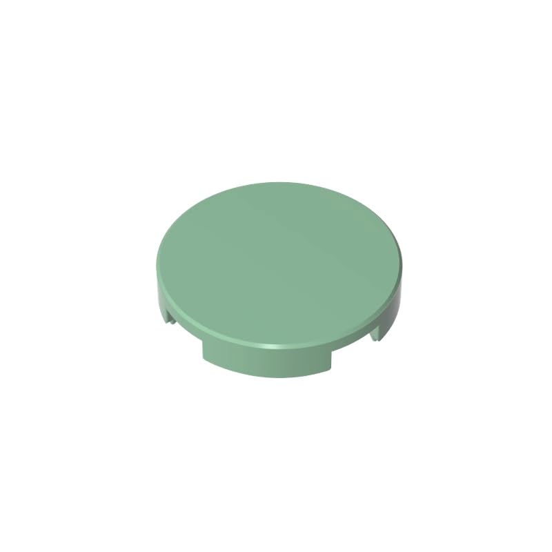 Gobricks 14769 Circular Plate Tile Round 2x2 with Bottom Stud Holder 50 Pieces GDS-611 Compatible with Lego Building Blocks Color:Sand Green — image 1