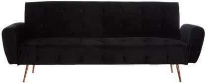 Premier Housewares Sofa Bed 3 Seat Sofa Sofa Bed Double Adult Futon Fabric Sofa Bed Fabric Black Velvet Sofa for Bedroom Sofa Beds w209 x d83 x h83
