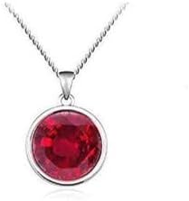 Ruby Manik Maneek Gemstone Panch Dhatu Silver Coated Pendant for Men and Women Weight 5.25 Ratti with Lab Certificate Birthstone/Astrology/Rashi Ratan