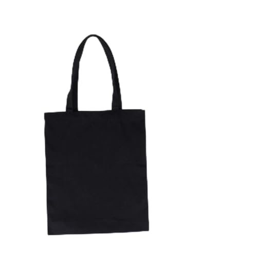 Heavy Duty Black Canvas Tote Bag Blank Cotton Handbag for DIY Crafts Reusable Shopping Pouch for Parties School Activities and Travel