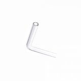 5pcs 7mm Outer Diameter 90 Degree Elbow Laboratory Glass Gas Guide Tube Adapter - 50mm Length Glassware