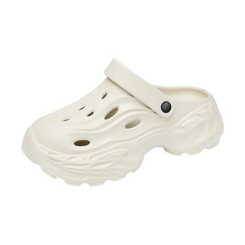 WANGSHUO Chancletas Hombres Y Mujeres Verano Exterior Desgaste Grueso Suelado Antideslizante Gorra del Dedo Pie Sandalias para Parejas Zapatillas De Playa Casuales-khaki-42-43