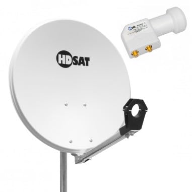 GOLDEN MEDIA Pack Antena parabólica Acero 60 cm + LNB Twin 0,1dB Compatible Canal HD