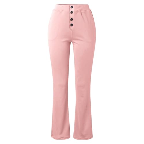 Legging évasé confortable rose avec taille haute L - 3