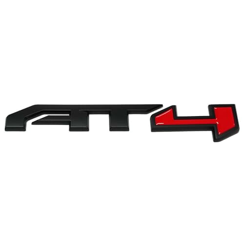 Image of 3Pcs AT4 Emblems Sierra 3D Side Door Rear Tailgate Badge NamePlate Decal with Strong Adhesive 85002068 Replacement for 2019-2023 Canyon Sierra 1500 2500HD 3500HD (Matte Black Red)