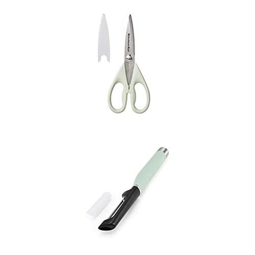 Kitchenaid All Purpose Shears With Protective Sheath, 8.72-Inch, Pistachioandkitchenaid Gourmet Euro Peeler, One Size, Pistachio #TOP29