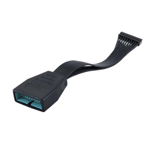 Gutol Câble d'extension USB 3.0 de 15 cm – Rallonge interne flexible et plate 19/20 broches mâle vers femelle pour cartes mères