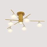  LHOONBB Lámpara de araña de 10 luces, lámpara colgante negra con globos de cristal, lámparas de techo clásicas para madre, compatibles con sala de estar, comedor, dormitorio, G9, lámpara de araña