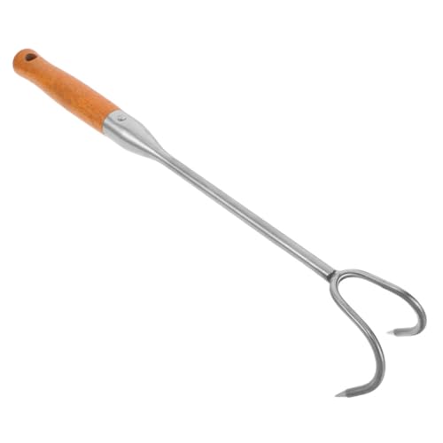 KICHOUSE Stainless Steel Heavy Duty BBQ Meat Hook Flipper Outdoor Cooking Pigtail Hook for Grilling Food Flipping and Meat Turning Durable Meat Turner Utensil