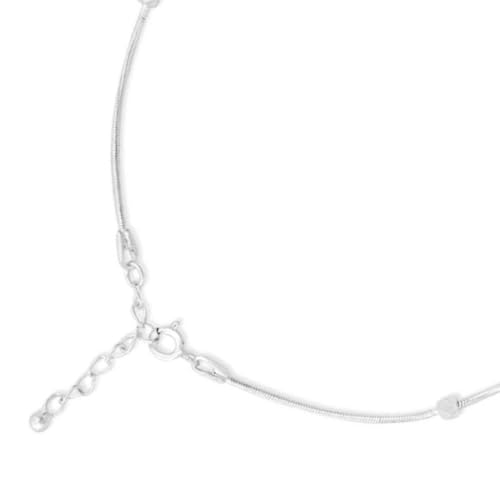 Image of ZAVYA 925 Sterling Silver Anklet | Rhodium Plated Precious Cubic Zirconia Women Chain Anklet | Gifts For Women & Girls | With Certificate of Authenticity and 925 Hallmark