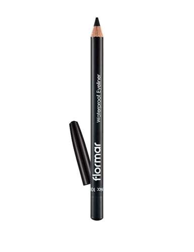 Flormar Waterproof Eyeliner - Wasserfester Eyeliner-Stift – Intensiver Farbauftrag & langanhaltende Formel – Für präzise Lidstriche, Smokey Eyes & natürliche Looks – 101 Black Ice