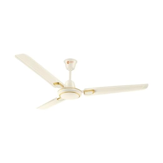 Orient Electric 1200 mm Pacific Air Déco| Decorative ceiling fan | Powerful airflow| BEE Star Rated | 2-year warranty | Ivory Gold, pack of 1