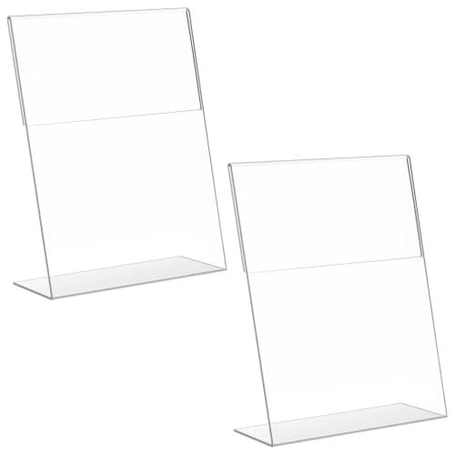 Image of Shuban Acrylic Sign Holder L Shape Double Sided Portrait Style Menu Ad Frame Display Stand (L- Shape 06 x 09 Inch(A5 Size) - 2 Pcs)
