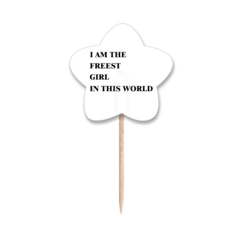 Cure-dents I Am The Freest Girl de style Art déco avec un motif de drapeau étoile