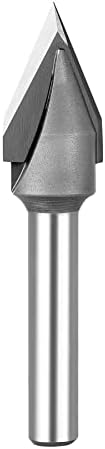 SpeTool 45 Degree V Groove Router Bit Carbide Tip V Bit with 1/4 Shank 1/2 Inch Cutting Diameter CNC Woodworking Engraving Carving Bits