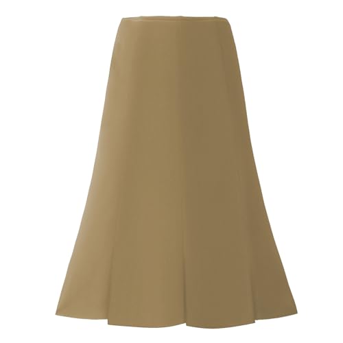 Women's Vintage Skirt High Waist Pleated Flared A Line Midi Skirt Causal Elegant Solid Color Office Work Skirts3