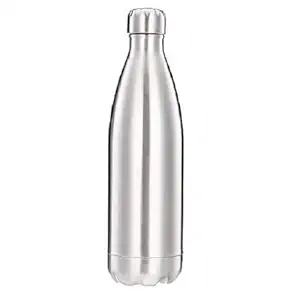 Kineret Zone Thermosteel 24 Hours Hot and Cold Water Bottle, 1 Piece, 1 Litre, Silver | Leak Proof Office Bottle Gym Home Kitchen Hiking Trekking |Travel Bottle 500ml