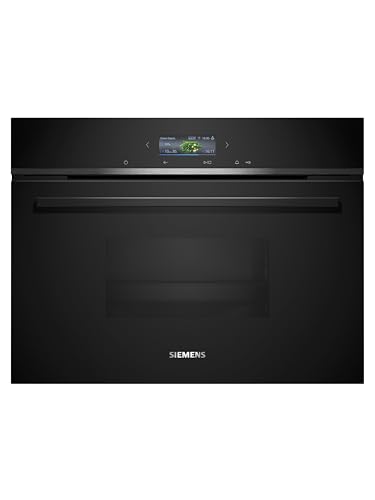 Siemens CD714GXB1, Smarter iQ700 Einbau-Dampfgarer, 60 x 45 cm, 1,3 L Wassertank, Regenerieren mit Dampf, Farb-Display, cookControl Automatikprogramme für beste Ergebnisse, Home Connect, Schwarz