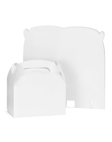 QWORK® 24 stück geschenkkarton, papier-geschenkbox, weiß, 16 x 9.5 x 9.5 cm, faltschachtel, geeignet für hochzeiten, geburtstage und weihnachten