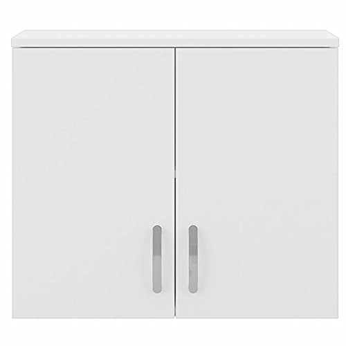 Bush Business Furniture Universal Storage Wall Cabinet With Doors And Shelves, White #TOP4