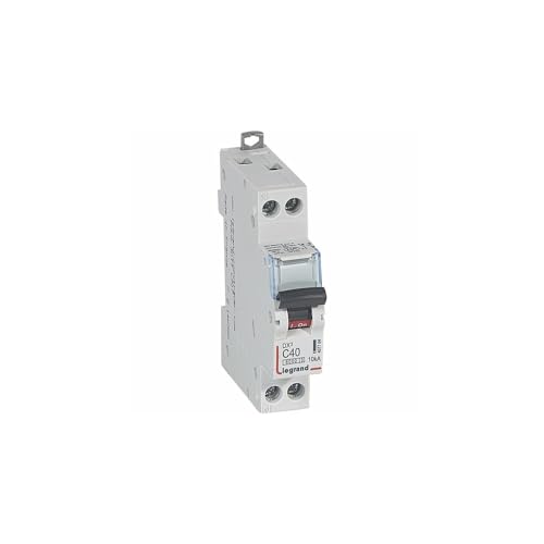 407704 Disjoncteur unipolaire + neutre 40A - 1P+N Courbe C - 6/10kA - À vis - Legrand DX3