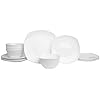 Everyday White by Fitz and Floyd Nevaeh Soft Square 12 Piece Dinnerware Set Service for 4