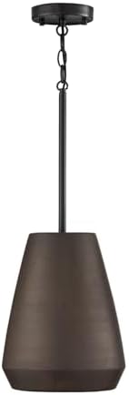 Capital Lighting 354213UR Della Handcrafted Terracotta Pendant Ceiling Light, 1-Light 100 Watt, 13" H x 10" W, Painted Umber and Matte Black