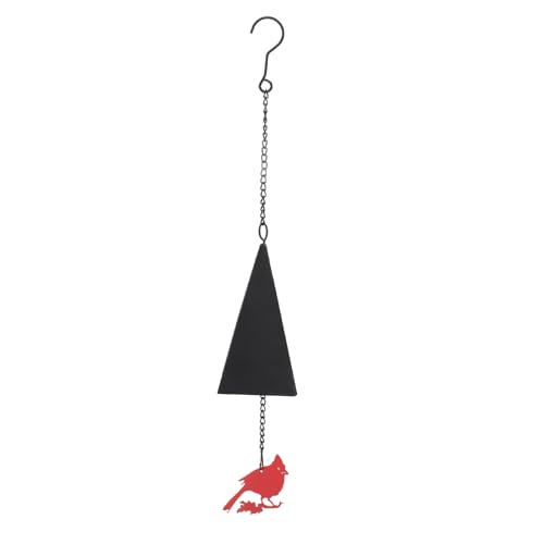 Cloche à vent géométrique oiseau rouille pour déco de jardin
