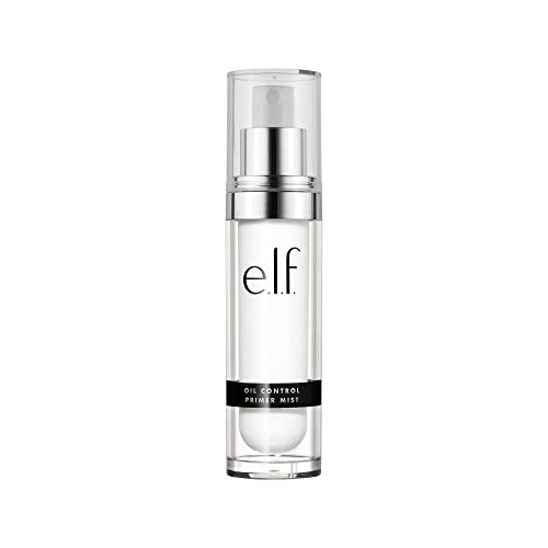 e.l.f. Oil Control Primer Mist, Water-Based, Mattifying, Lightweight, Hydrates, Preps, Balances Oil, Controls Shine, Enriched with Purified Water, Cucumber and Vitamin E, 1.01 Fl Oz