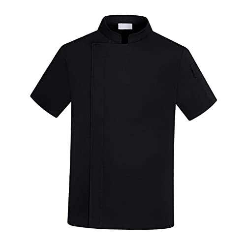 Veste élégante de cuisine noire vêtement de travail pour cuisinier
