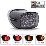 Motorcycle LED Turn Signal Integrated Tail Light Replacement for Harley Davidson Fatboy Heritage Sportster Softail XL FLHR FLHRCI FXD Dyna Road King Electra Glide Rear Brake Park Light (Smoked)