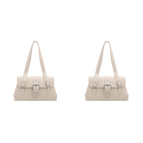 Bolso de mano grande de PU retro: alegra tus días con color caramelo