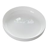 Hemobllo Plato Redondo de Porcelana Ósea Blanca Bandeja Profunda para Servir Alimentos Apto para Microondas Resistente y Fácil de Limpiar para Uso Doméstico Cocina y Mesa