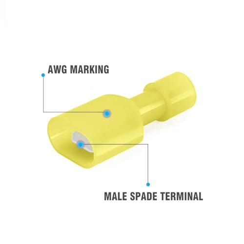 Sopoby 360PCS T Tap Wire Connectors AWG 22-10 Electrical Connectors Waterproof Quick Wire Splice Taps with Insulated Male Quick Disconnect Terminals Assortment Kit